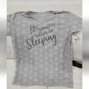 Disney Sleeping Beauty Aurora "I'd Rather Be Sleeping" Grey Tshirt Small